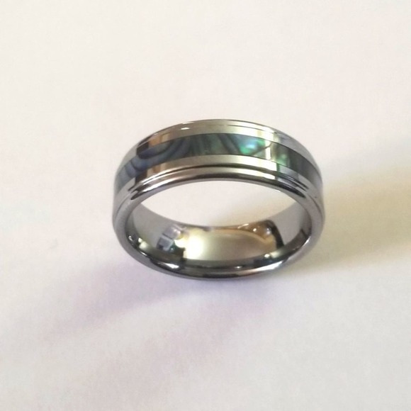 New‎ Tungsten carbide Abalone Inlay Center Ring size 8 - Picture 7 of 7